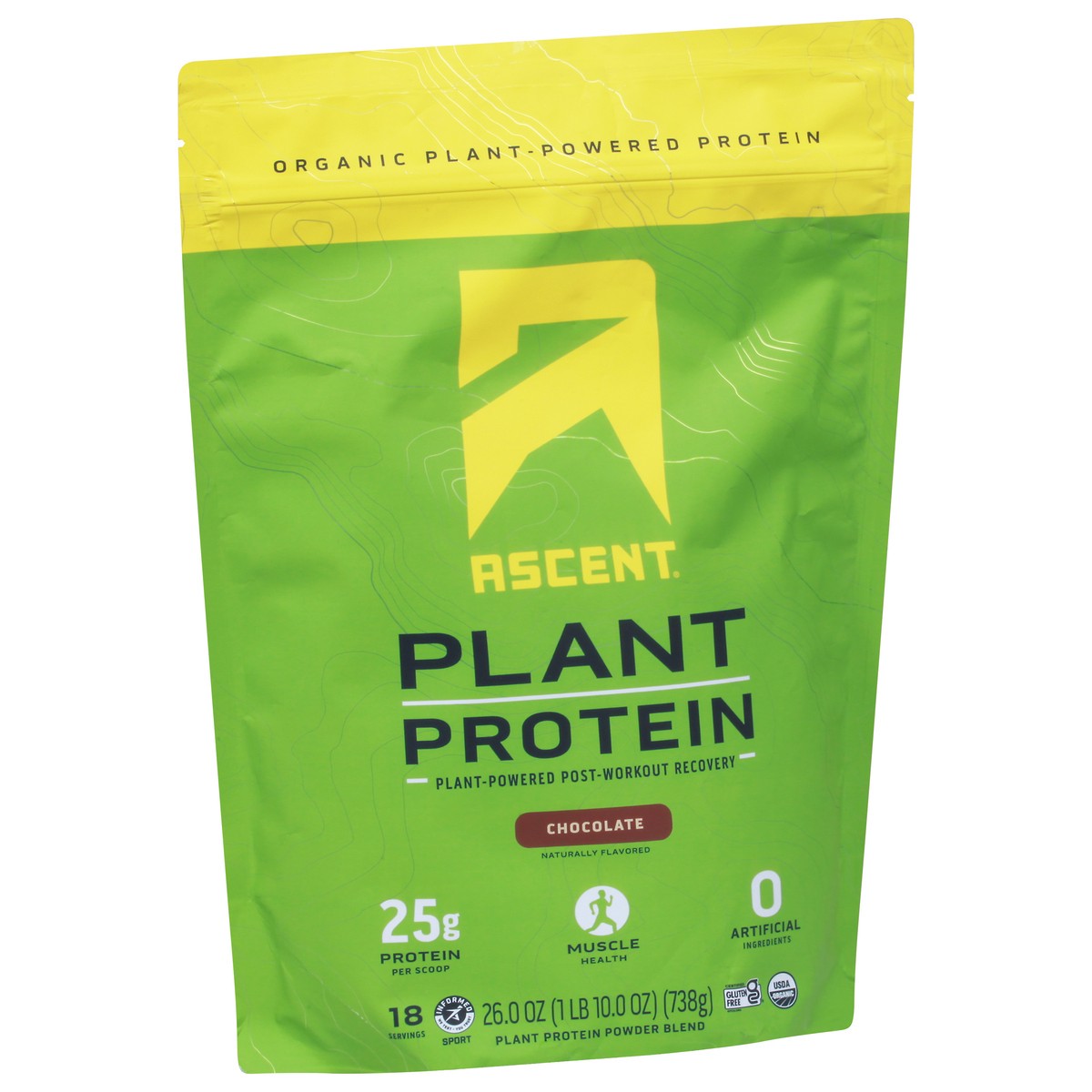 slide 5 of 13, Ascent Organic Chocolate Flavored Plant Protein, 1.63 lb