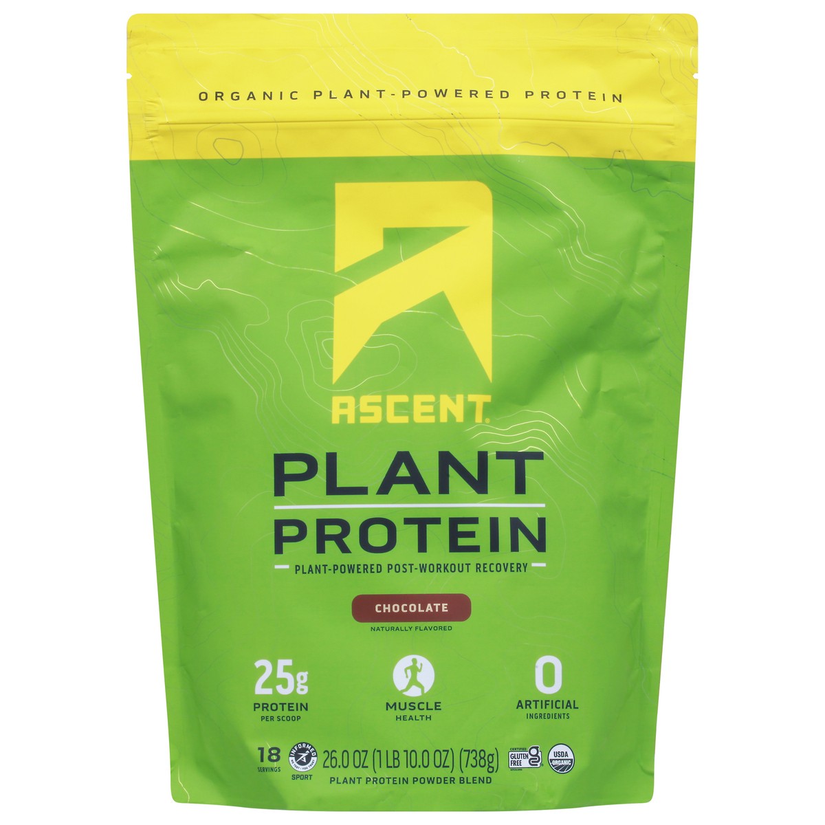 slide 2 of 13, Ascent Organic Chocolate Flavored Plant Protein, 1.63 lb