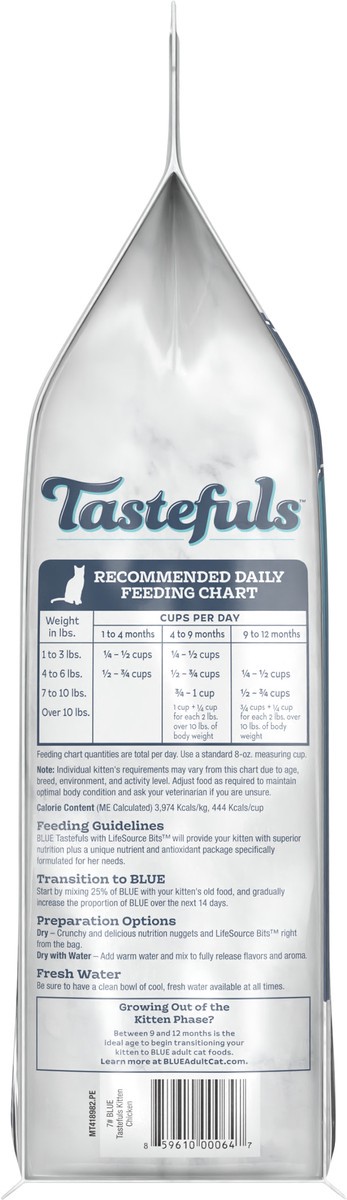 slide 3 of 6, Blue Buffalo Tastefuls Natural Dry Kitten Food, Chicken 7lb bag, 7 lb