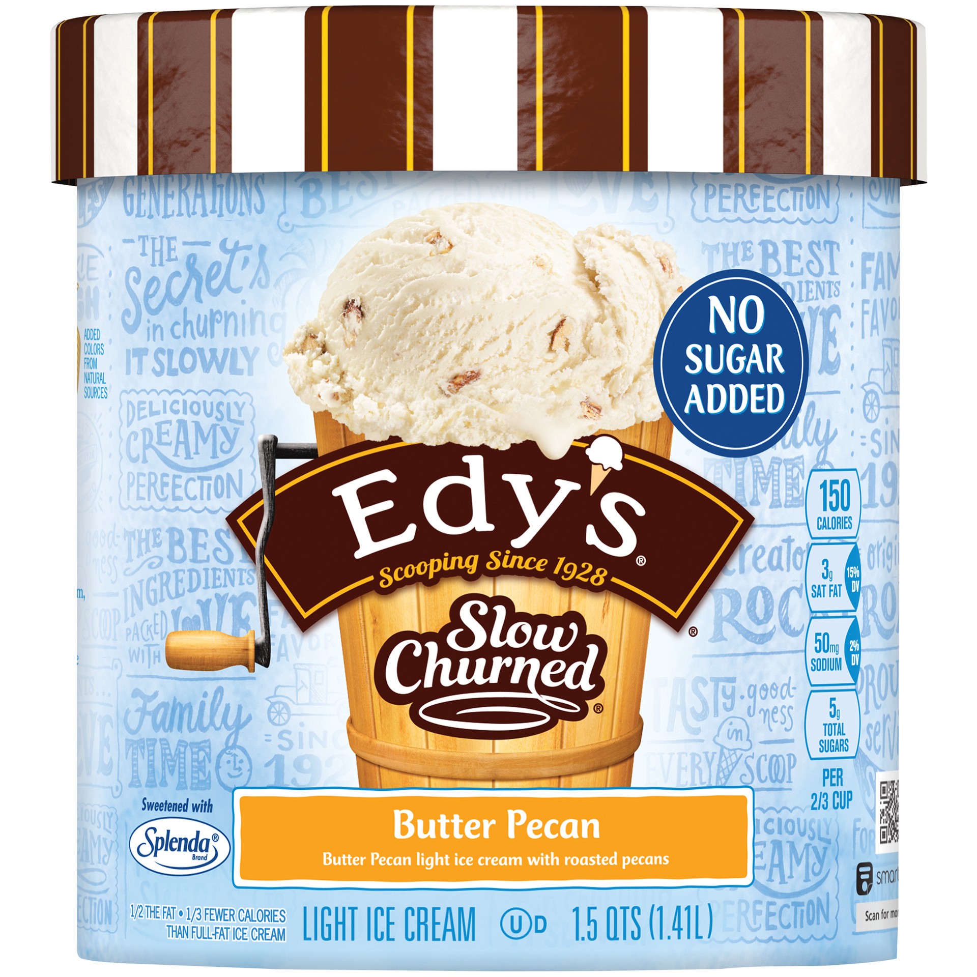 slide 1 of 2, Edy's Slow Churned Ice Cream / Butter Pecan, 1.5 qt