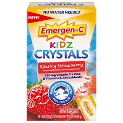 Emergen-C Kidz Crystals, On-the-Go Emergen-C Immune Support Supplement, Sparkly Strawberry, 28 Packs