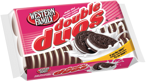 slide 1 of 1, Western Family Double Duos Cookies, 15.35 oz