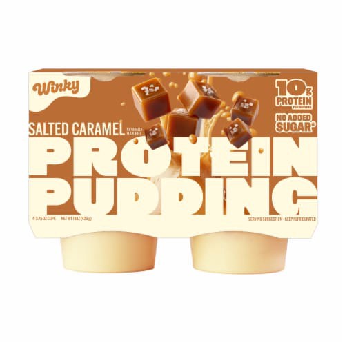 slide 1 of 1, Winky Salted Caramel Protein Pudding, 4 / 3.5 oz, 3.5 oz