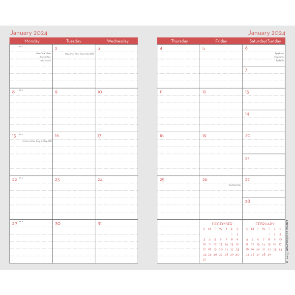 slide 4 of 5, 2023-2025 Graphique 29-Month Monthly Pocket Planner, 4"" X 6"", Classic Charm, August 2023 To December 2025, 2Y01624D, 1 ct