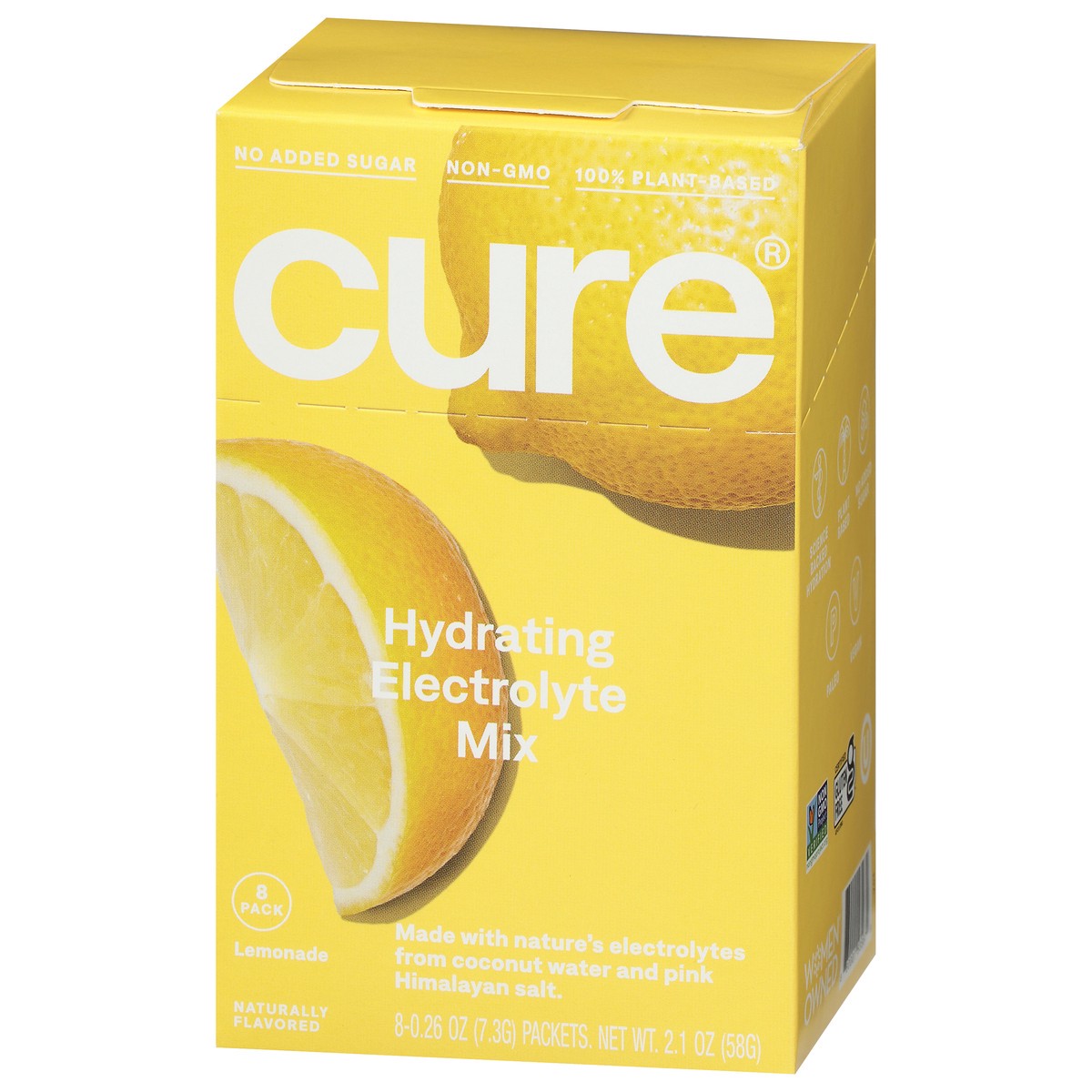 slide 9 of 11, CÜRE Hydrating Lemonade Electrolyte Drink Mix 8 - 0.26 oz Packets, 8 ct