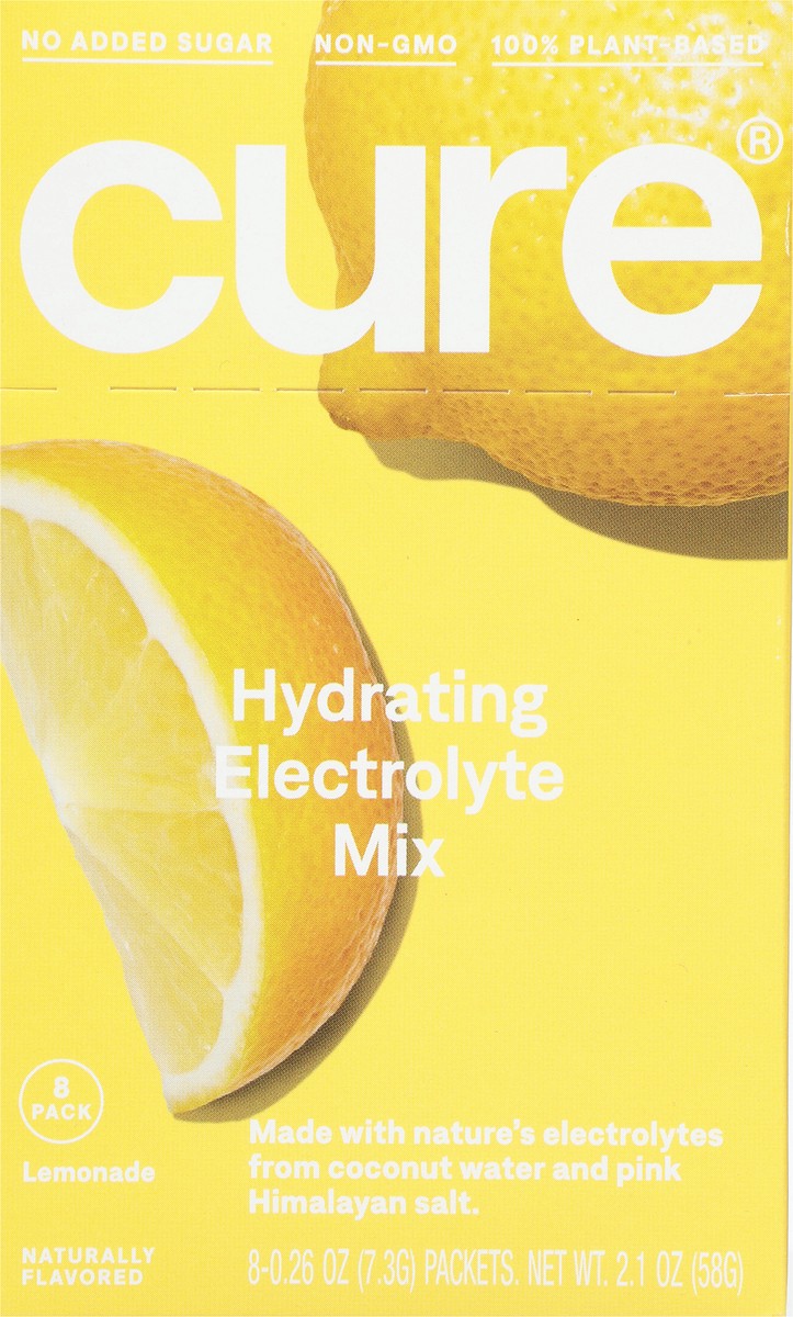 slide 2 of 11, CÜRE Hydrating Lemonade Electrolyte Drink Mix 8 - 0.26 oz Packets, 8 ct