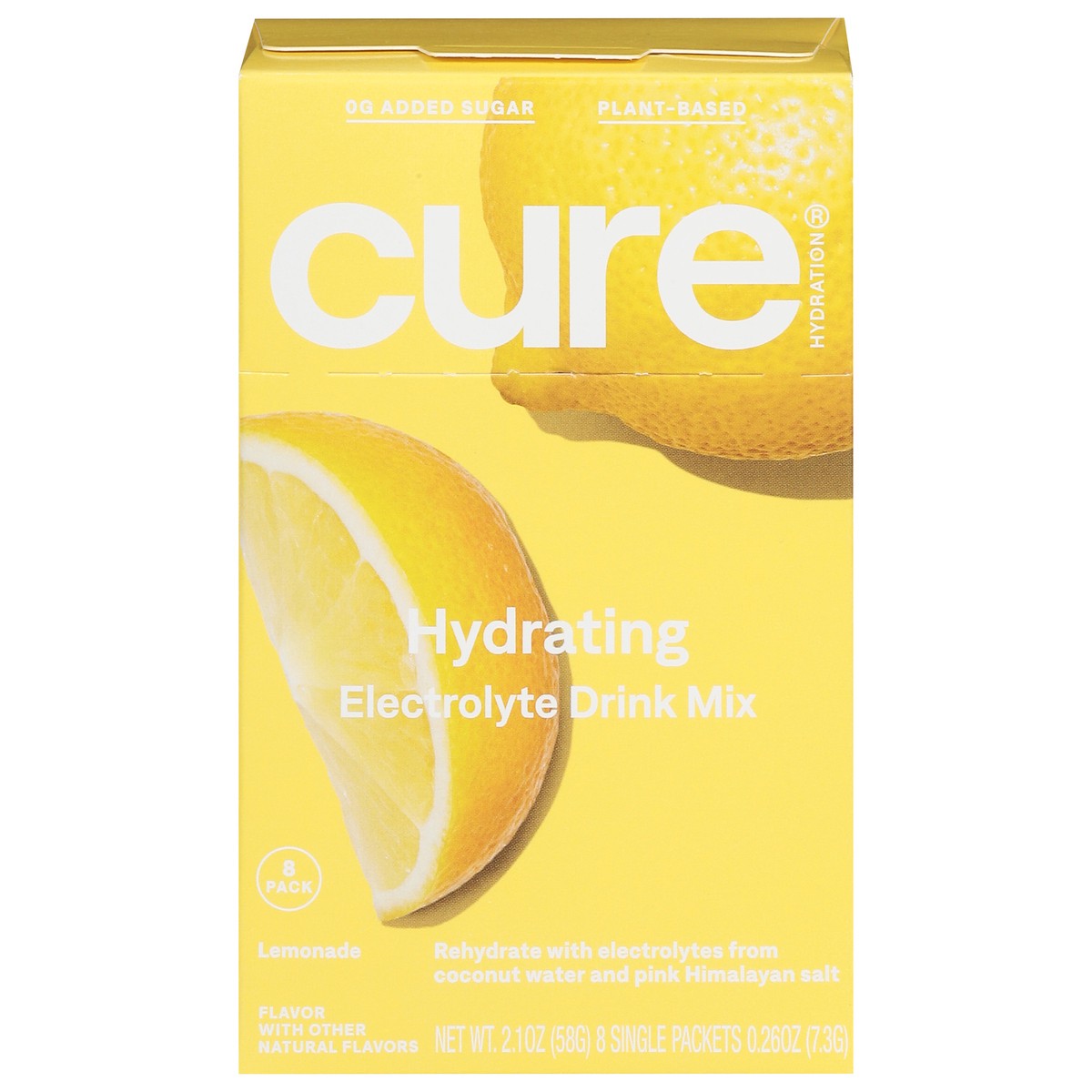 slide 1 of 11, CÜRE Hydrating Lemonade Electrolyte Drink Mix 8 - 0.26 oz Packets, 8 ct