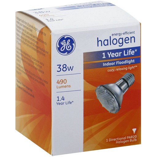 slide 1 of 4, GE 38-Watt Halogen P20 Directional Floodlight Bulb, 6 ct