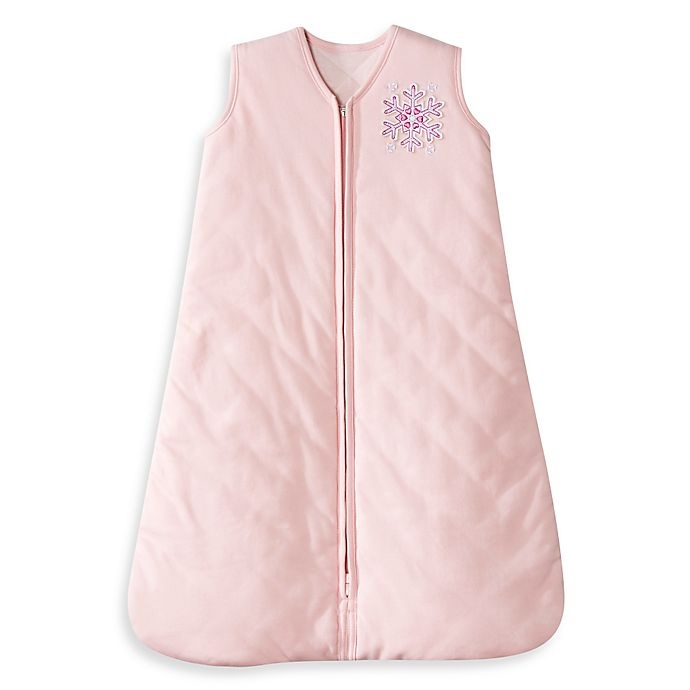 slide 1 of 4, HALO SleepSack Medium Winter Weight Wearable Blanket - Pink Snowflake, 1 ct