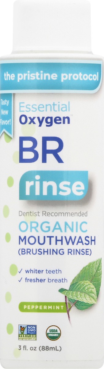 slide 1 of 11, Essential Oxygen Organic Brushing Rinse Peppermint Mouthwash 3 oz, 3 oz