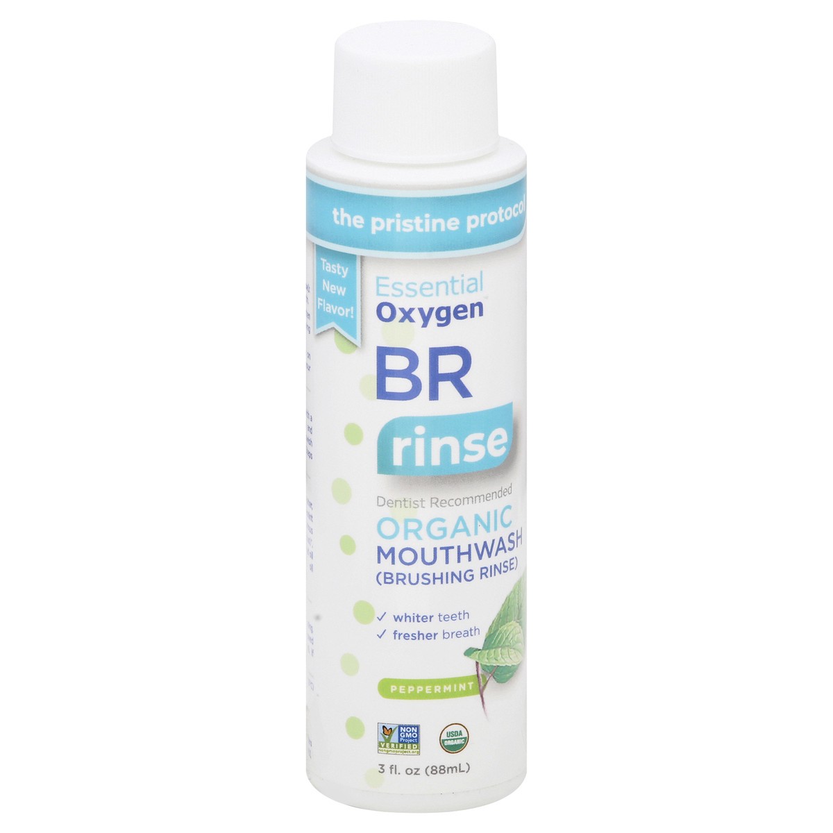 slide 9 of 11, Essential Oxygen Organic Brushing Rinse Peppermint Mouthwash 3 oz, 3 oz