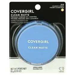 Covergirl COVERGIRL Clean Matte Pressed Powder, Oil Control Powder, 1 container, .35 Fl Oz, Face Powder, Oil Free Loose Powder, Matte Finish, Lightweight, Shine Free Formula, Leaves Skin Smooth and Clean