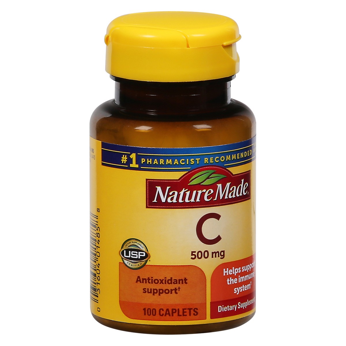 slide 6 of 9, Nature Made Vitamin C 500 mg, Dietary Supplement for Immune Support, 100 Tablets, 100 Day Supply, 100 ct