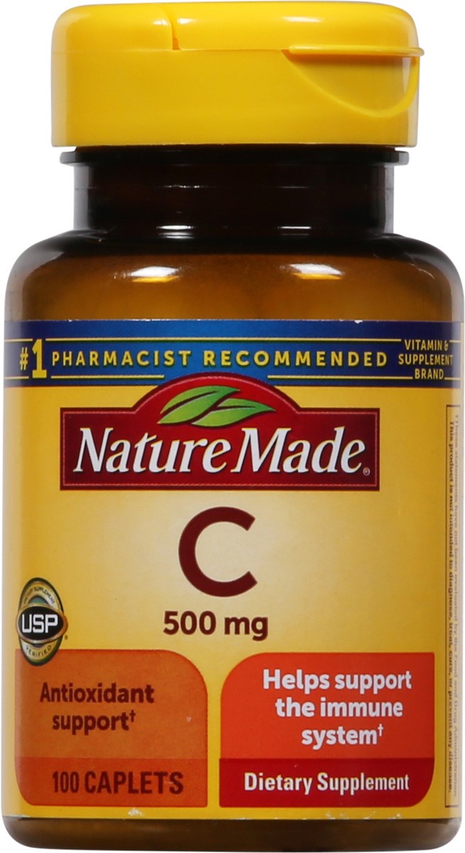 slide 7 of 9, Nature Made Vitamin C 500 mg, Dietary Supplement for Immune Support, 100 Tablets, 100 Day Supply, 100 ct
