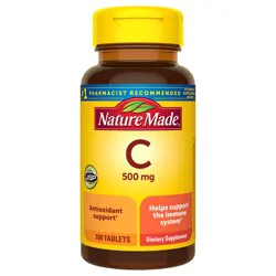 Nature Made Vitamin C 500 mg, Dietary Supplement for Immune Support, 100 Tablets, 100 Day Supply
