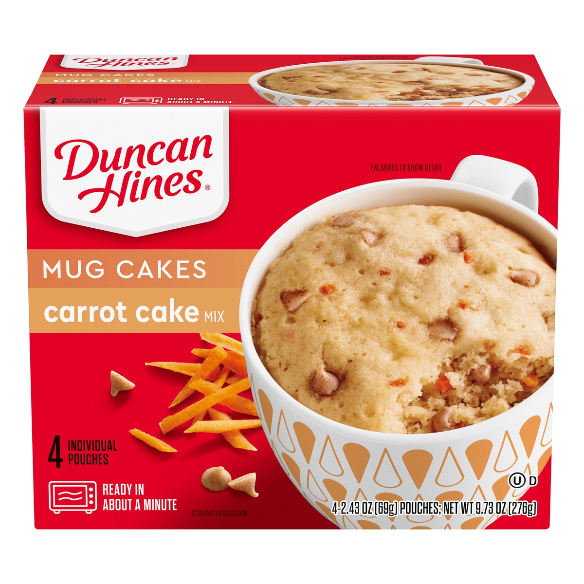 slide 1 of 1, Duncan Hines Perfect Size For 1 Decadent Carrot Cake Mix, 4 ct; 2.43 oz