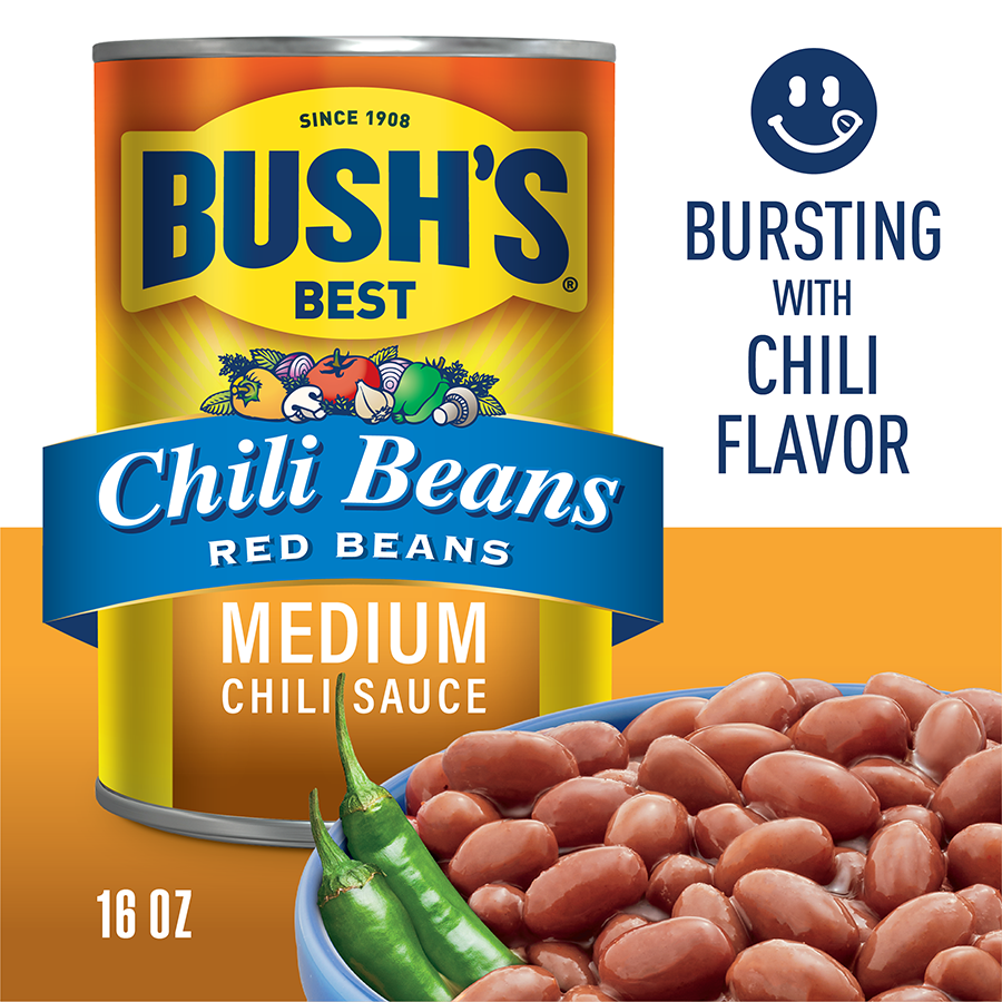 slide 2 of 5, Bush's Best Chili Beans Red Beans in a Medium Chili Sauce 16 oz. Can, 16 oz