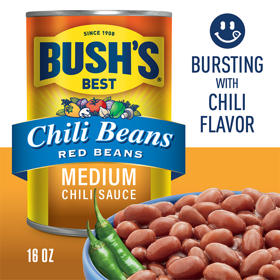 slide 4 of 5, Bush's Best Chili Beans Red Beans in a Medium Chili Sauce 16 oz. Can, 16 oz