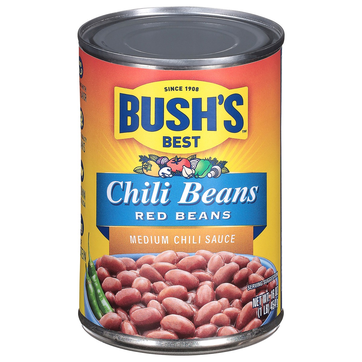 slide 1 of 5, Bush's Best Bush's Red Beans in a Medium Chili Sauce 16 oz, 16 oz