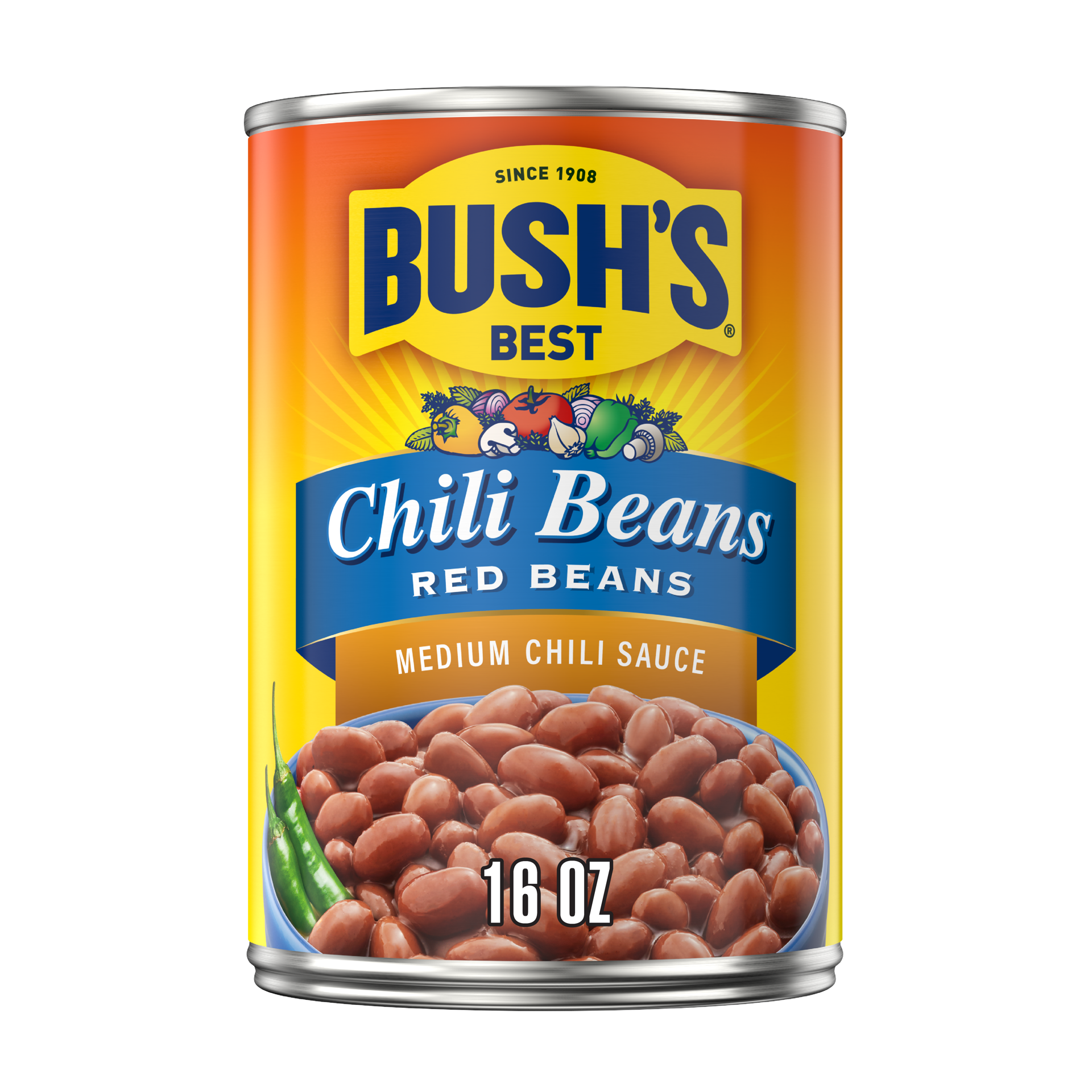 slide 1 of 5, Bush's Best Bush's Red Beans in a Medium Chili Sauce 16 oz, 16 oz