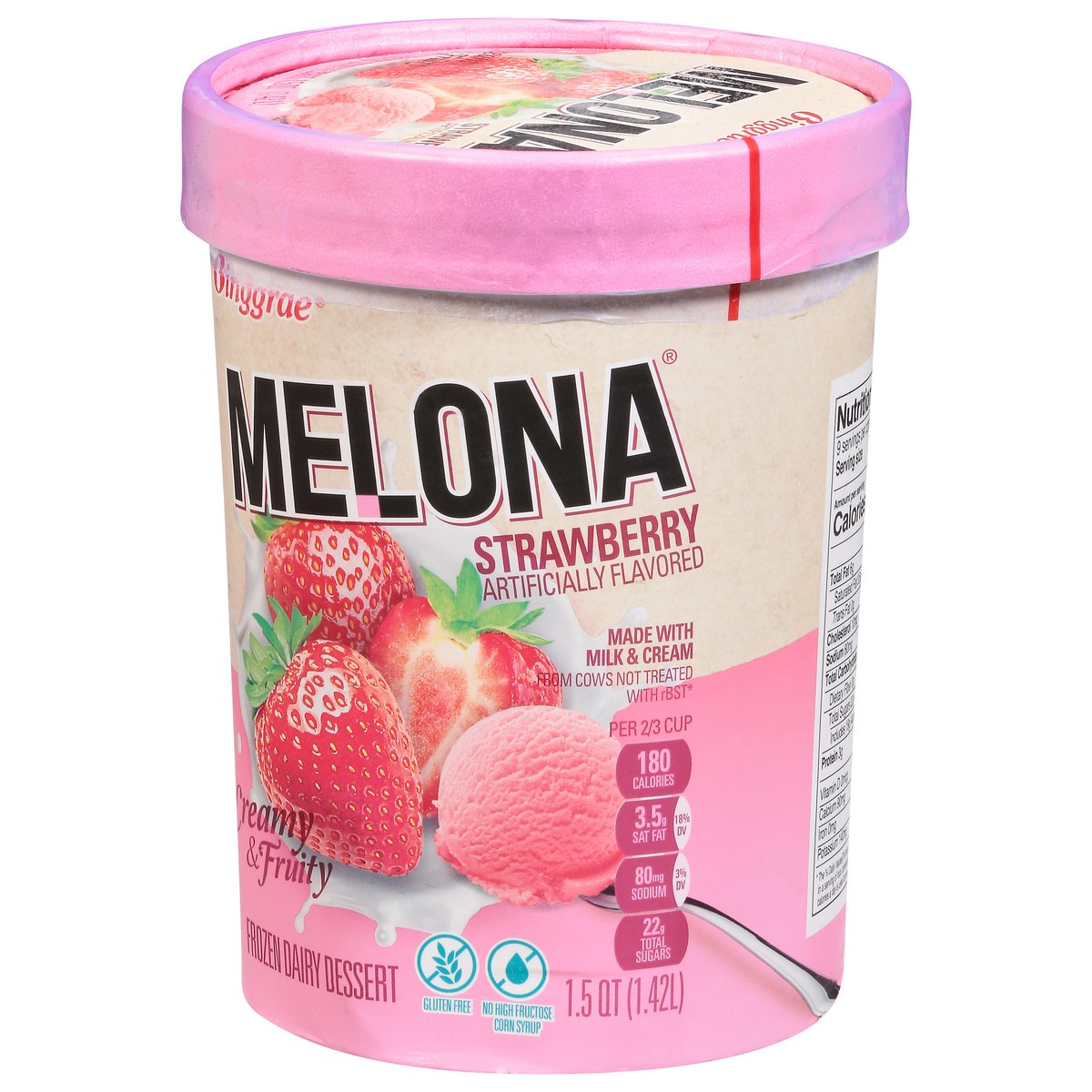 slide 2 of 9, Melona Strawberry Frozen Dairy Dessert 1.5 qt, 1.5 qt