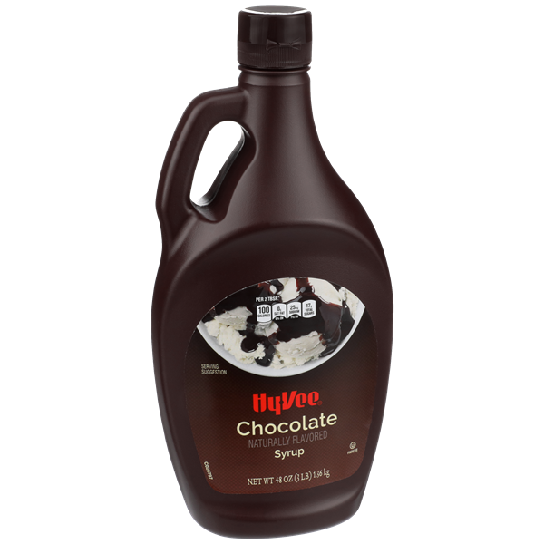 slide 1 of 1, Hy-Vee Chocolate Flavored Syrup, 48 oz