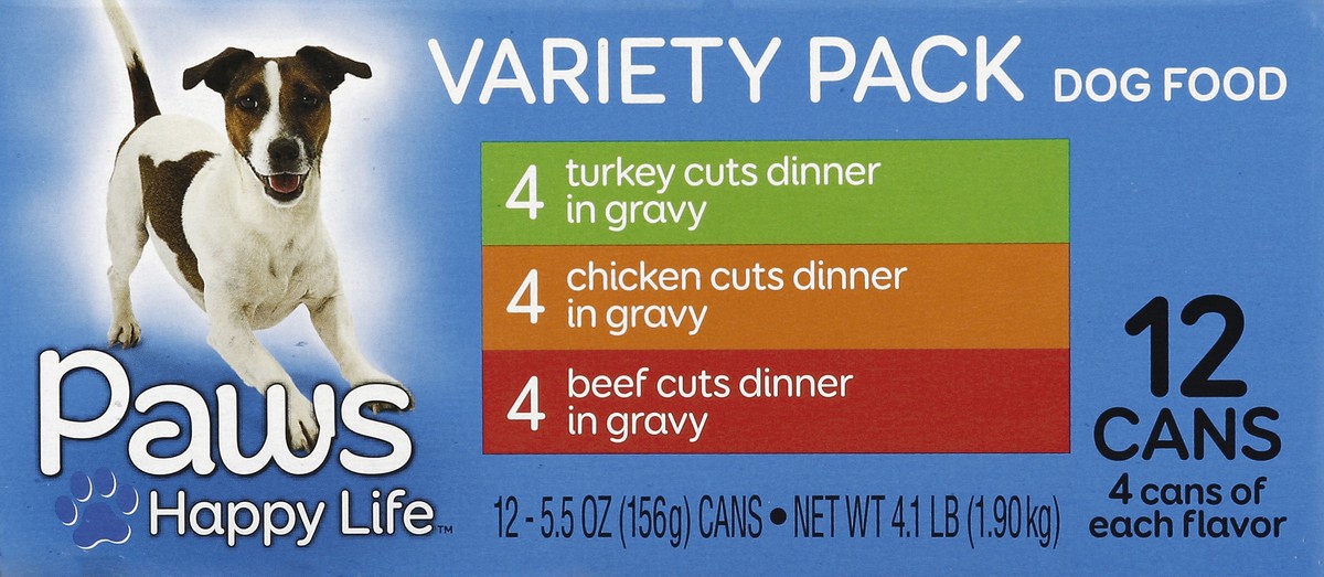 slide 3 of 6, Paws Happy Life Gourmet Variety Pack Dog Food, 12 ct; 5.5 oz