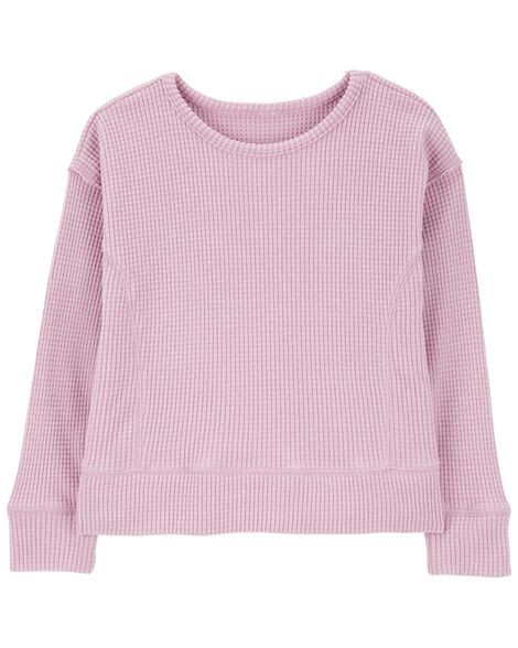 slide 1 of 2, Carters Kid Waffle Knit Thermal Long-Sleeve Tee Pink 8, 1 ct