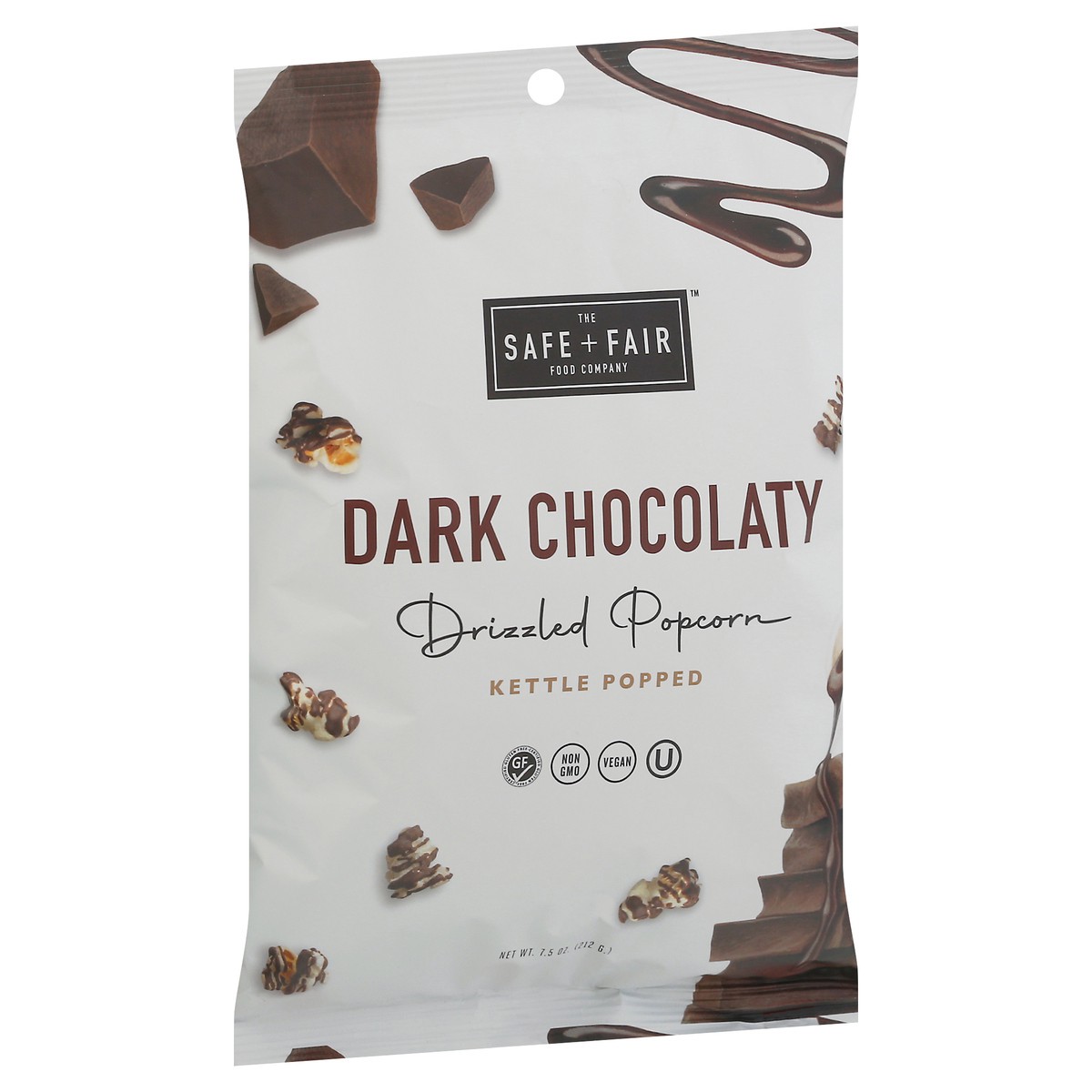 slide 12 of 13, The Safe + Fair Food Company Kettle Popped Dark Chocolaty Drizzled Popcorn 7.5 oz, 7.5 oz