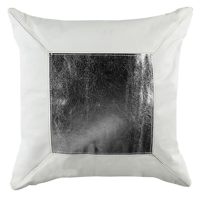 slide 1 of 1, Safavieh Tinsely Cowhide Square Throw Pillow - White/Silver, 1 ct
