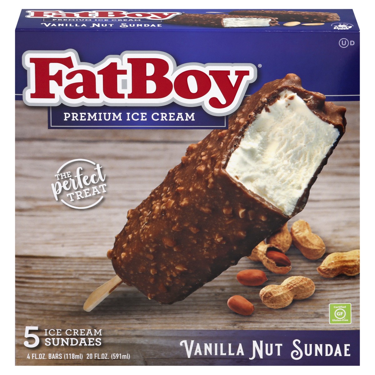 slide 1 of 9, Fat Boy Vanilla Nut Ice Cream Sundae 5 ea, 5 ct