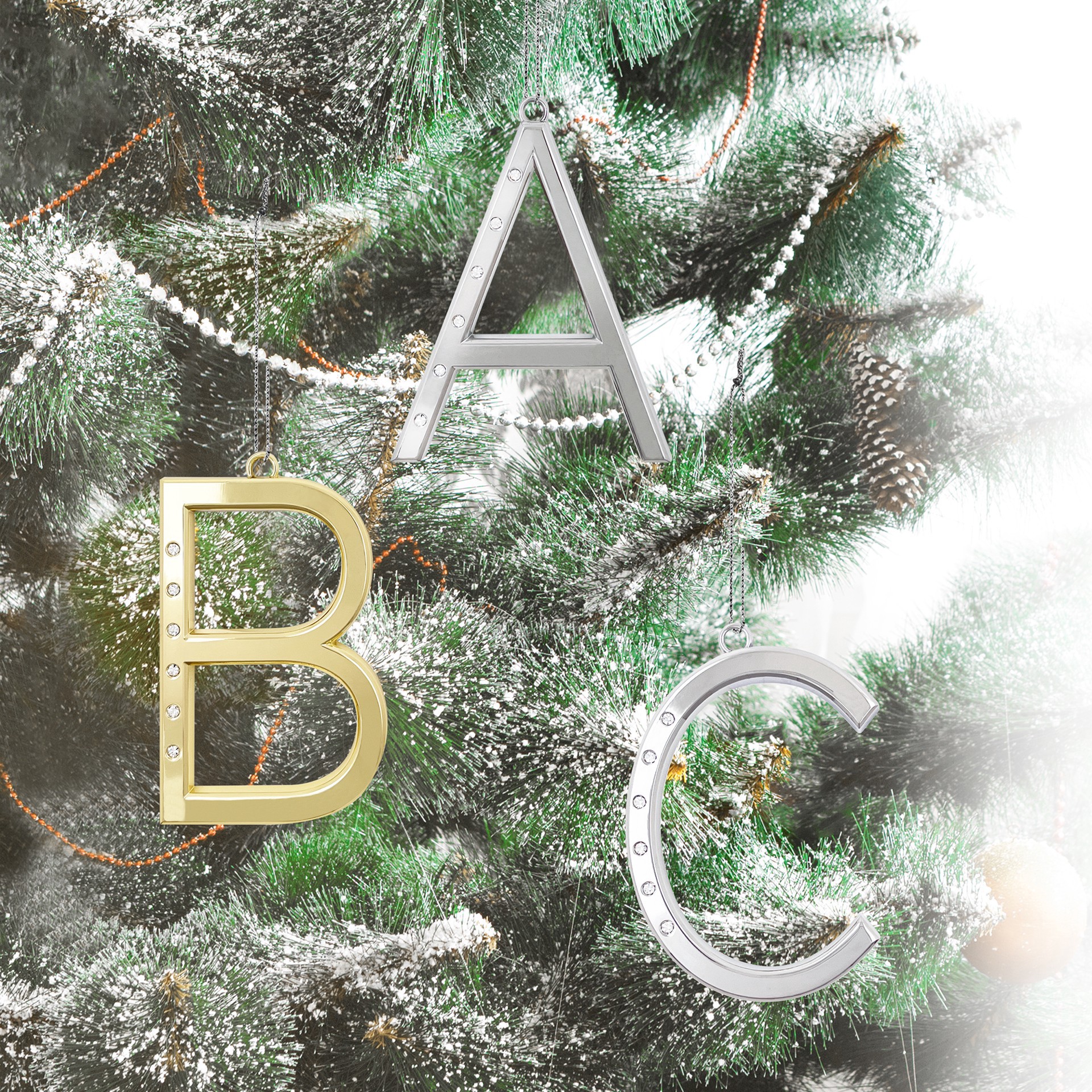 slide 2 of 3, Metal Monogram Ornament With Rhinestones By Ashland, 3 in-3.25 in