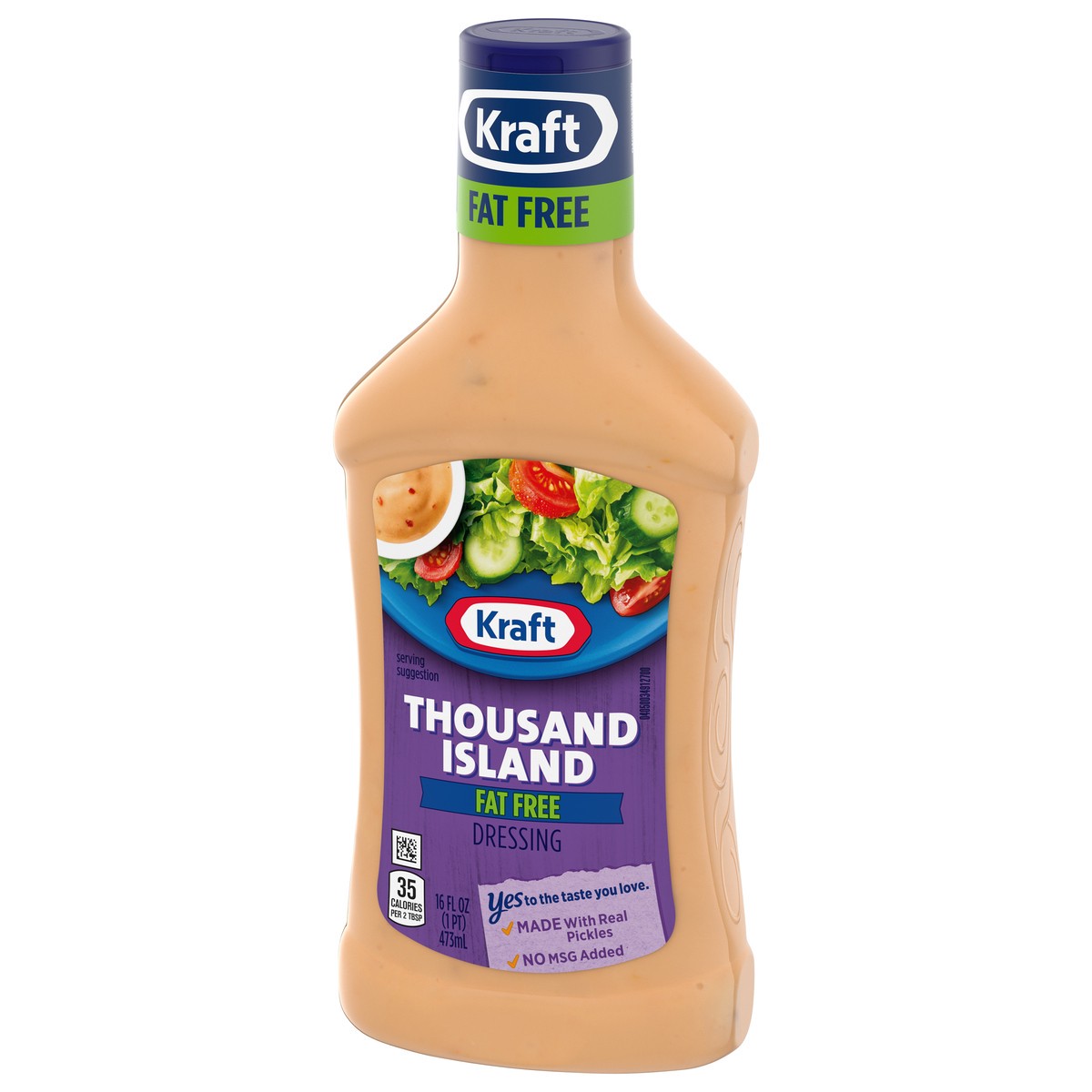 slide 2 of 9, Kraft Thousand Island Fat Free Salad Dressing, 16 fl oz Bottle, 16 fl oz