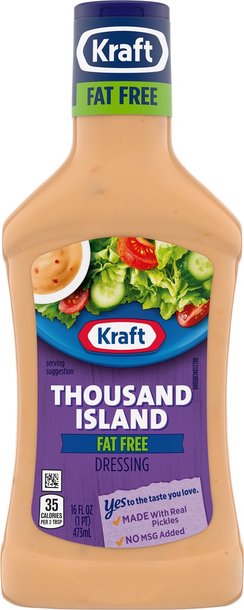 slide 3 of 9, Kraft Thousand Island Fat Free Salad Dressing, 16 fl oz Bottle, 16 fl oz