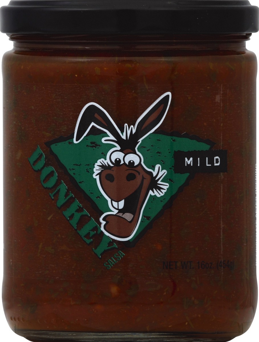 slide 1 of 3, Donkey Brands Donkey Gluten Free Mild Salsa, 16 oz