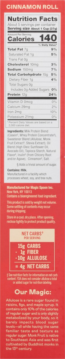 slide 9 of 12, Magic Spoon Grain-Free Cinnamon Roll Cereal 7 oz, 9.65 oz