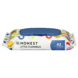 Honest Little Flushables Fragrance Free Plant-Based Wipes 42 Each