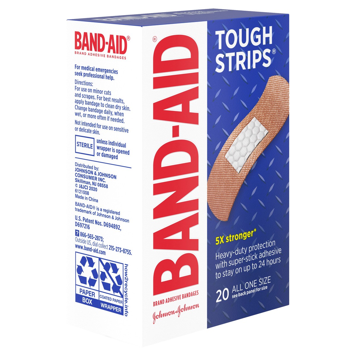 slide 5 of 6, BAND-AID Sterile Tough Strips Adhesive Bandages for First Aid & Wound Care, Durable Protection & Comfort for Minor Cuts, Scrapes & Burns, Heavy-Duty Fabric Bandages, One Size, 20 ct