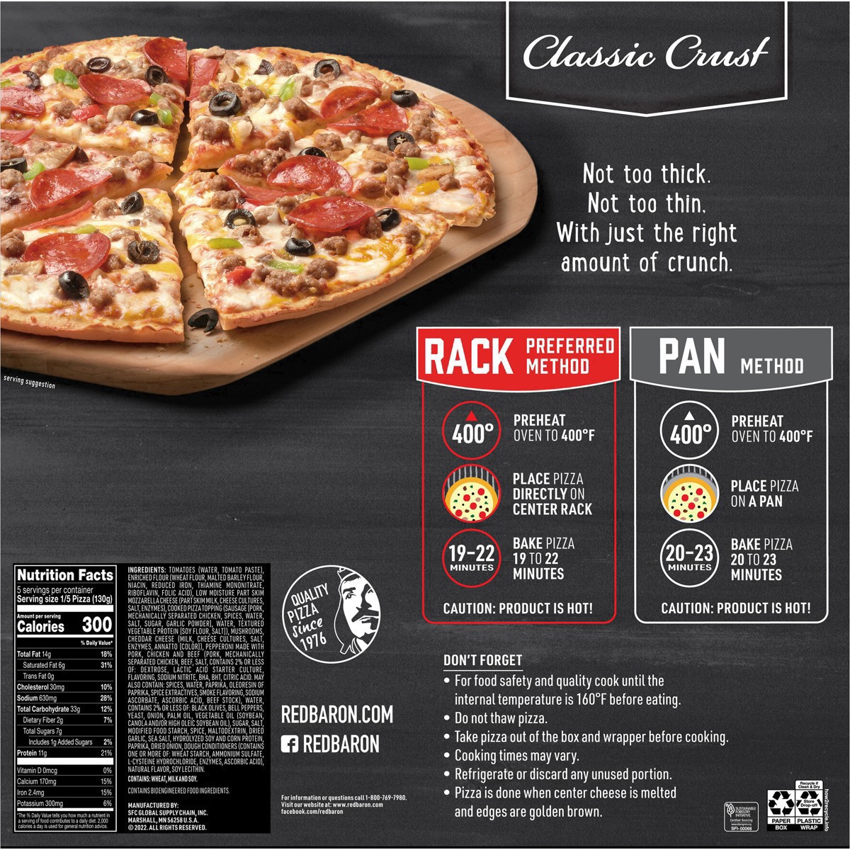 slide 2 of 89, Red Baron Frozen Pizza Classic Crust Special Deluxe, 1.43 lb