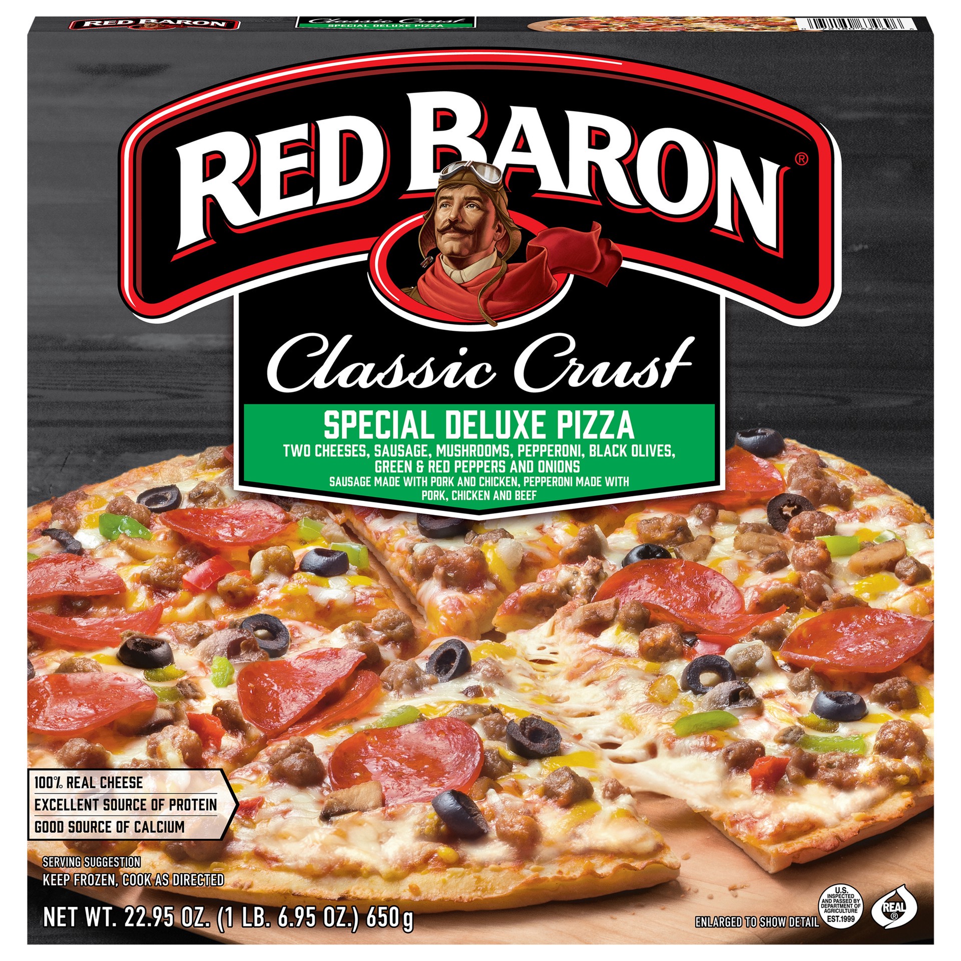 slide 1 of 89, Red Baron Frozen Pizza Classic Crust Special Deluxe, 1.43 lb