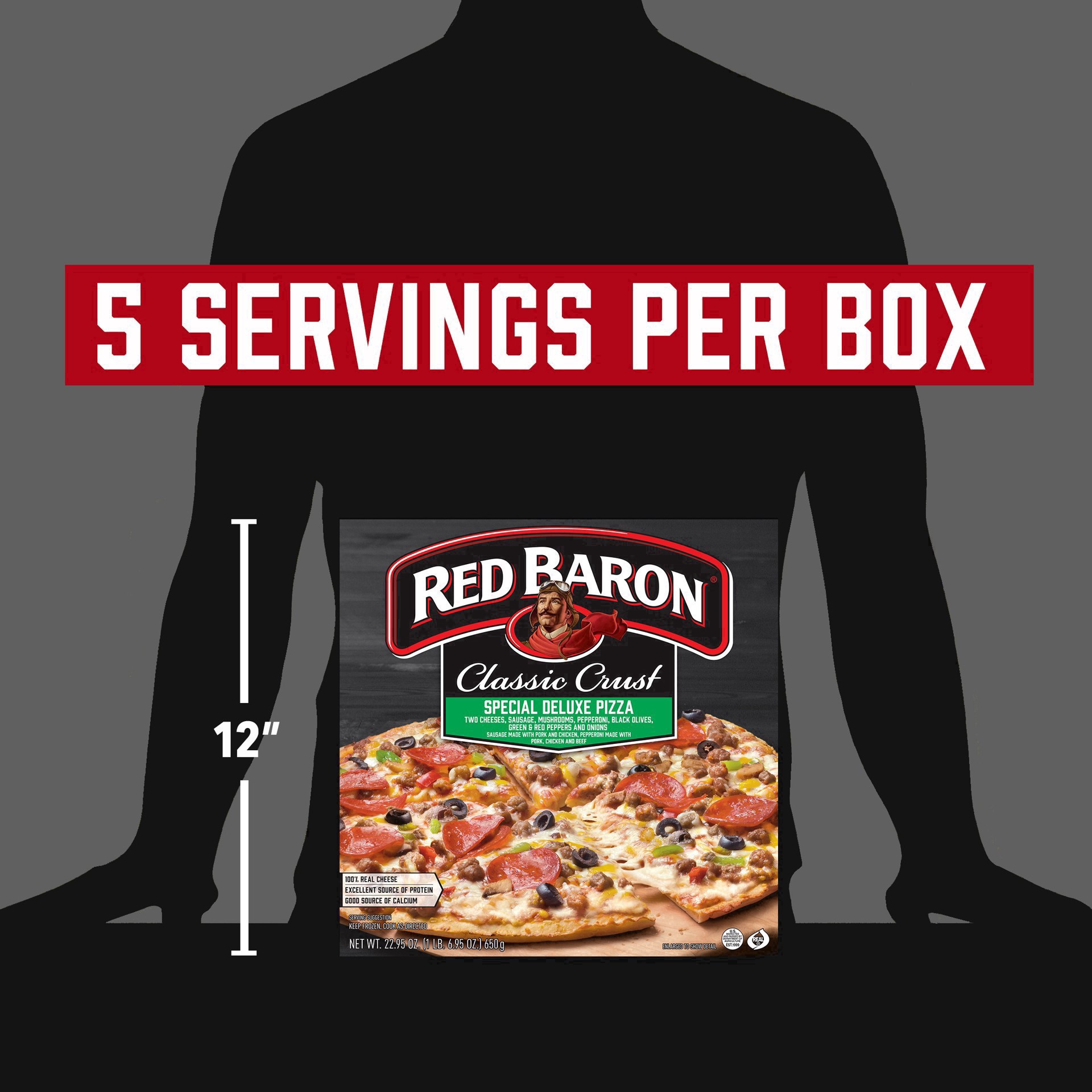 slide 78 of 89, Red Baron Frozen Pizza Classic Crust Special Deluxe, 1.43 lb