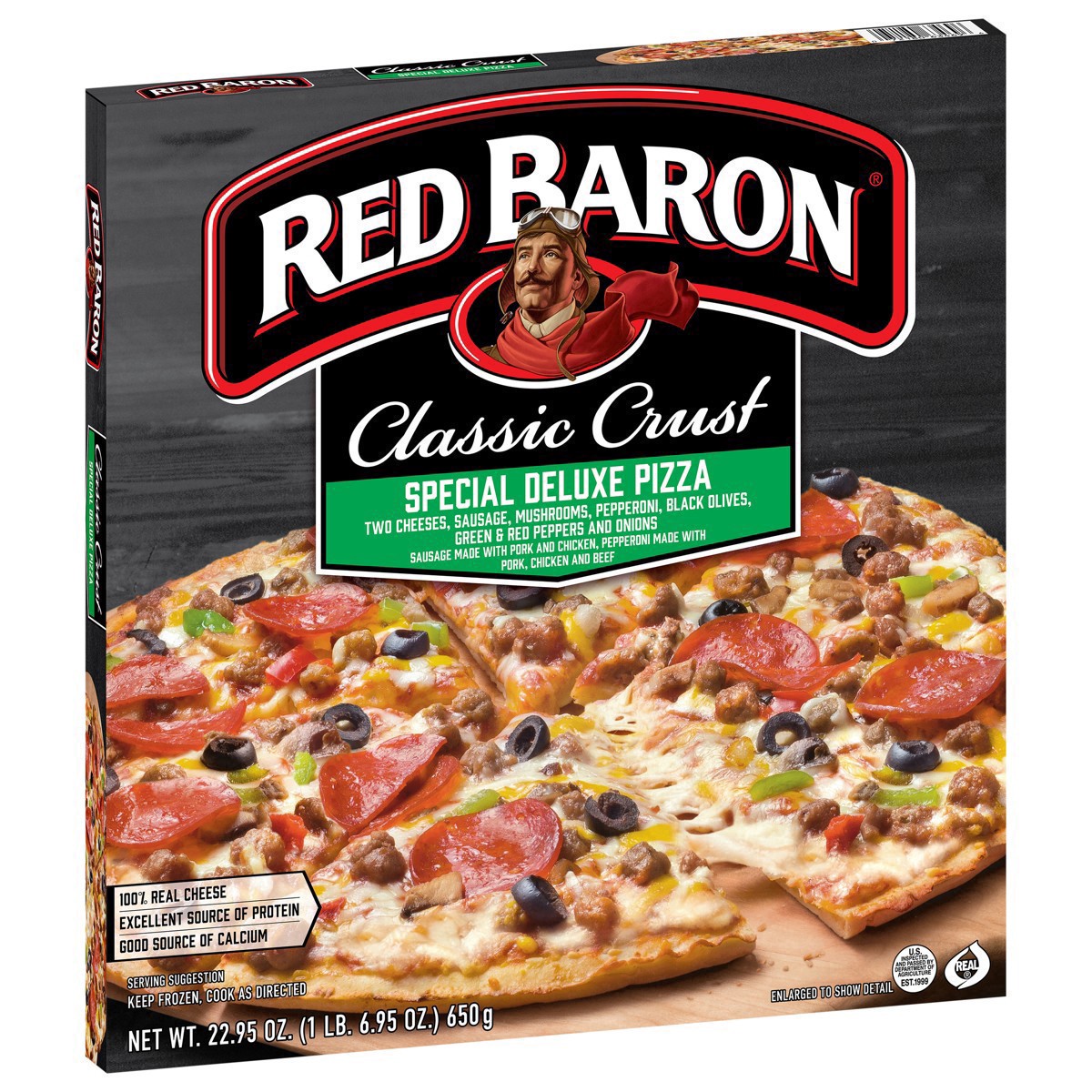 slide 12 of 89, Red Baron Frozen Pizza Classic Crust Special Deluxe, 1.43 lb