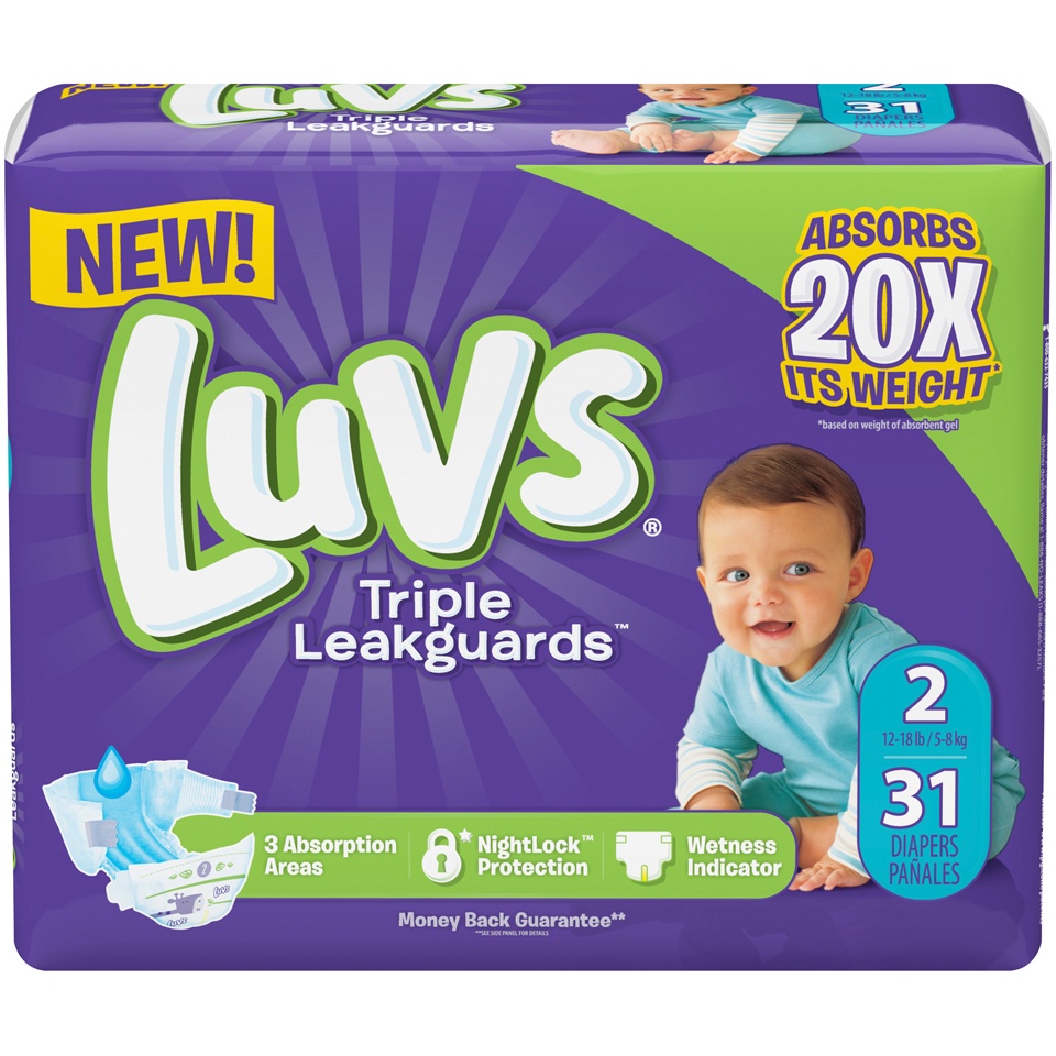 slide 1 of 4, Luvs Ultra Leak Guard Size 2, 31 ct