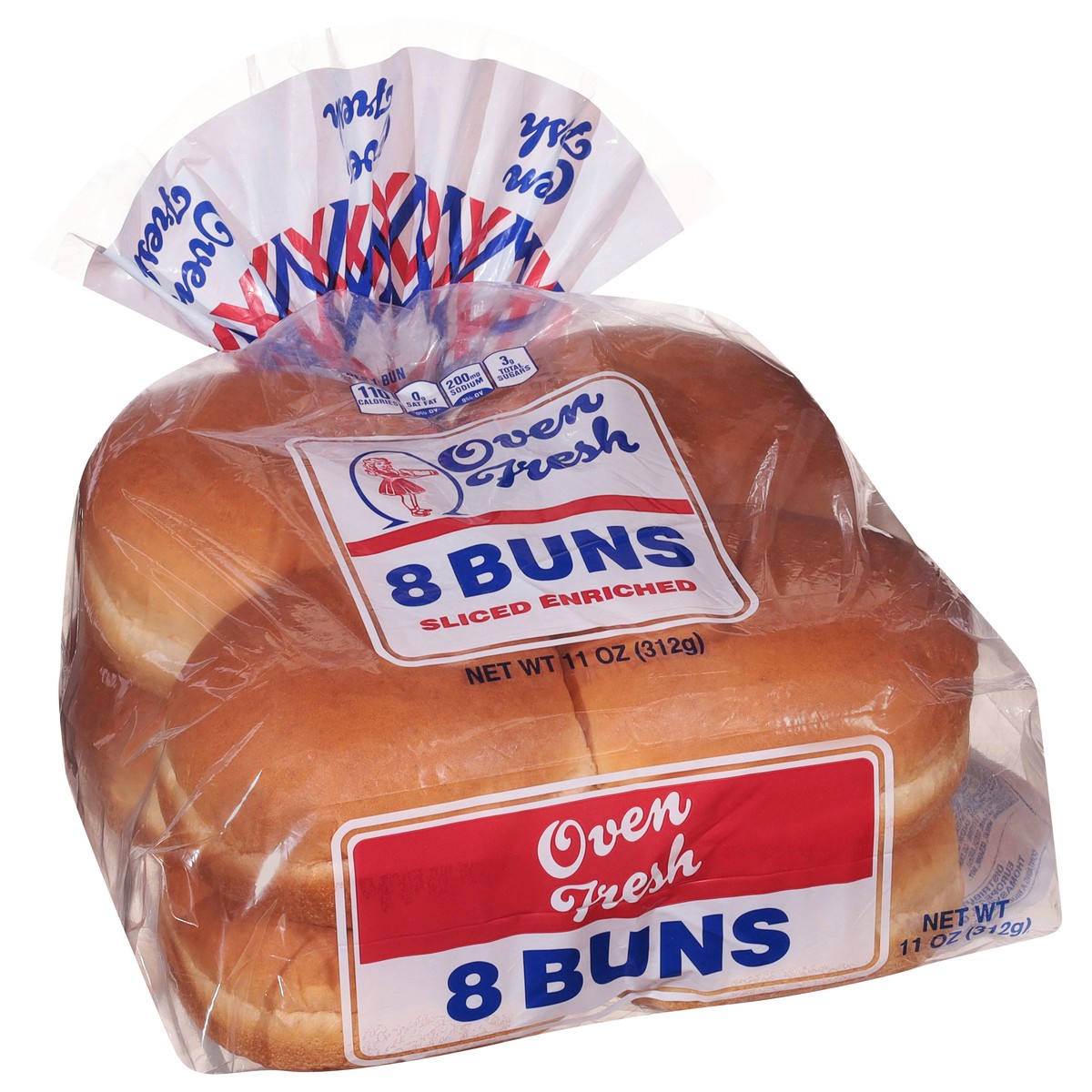 slide 8 of 9, Oven Fresh Sliced Enriched Buns 8 ea, 8 ct