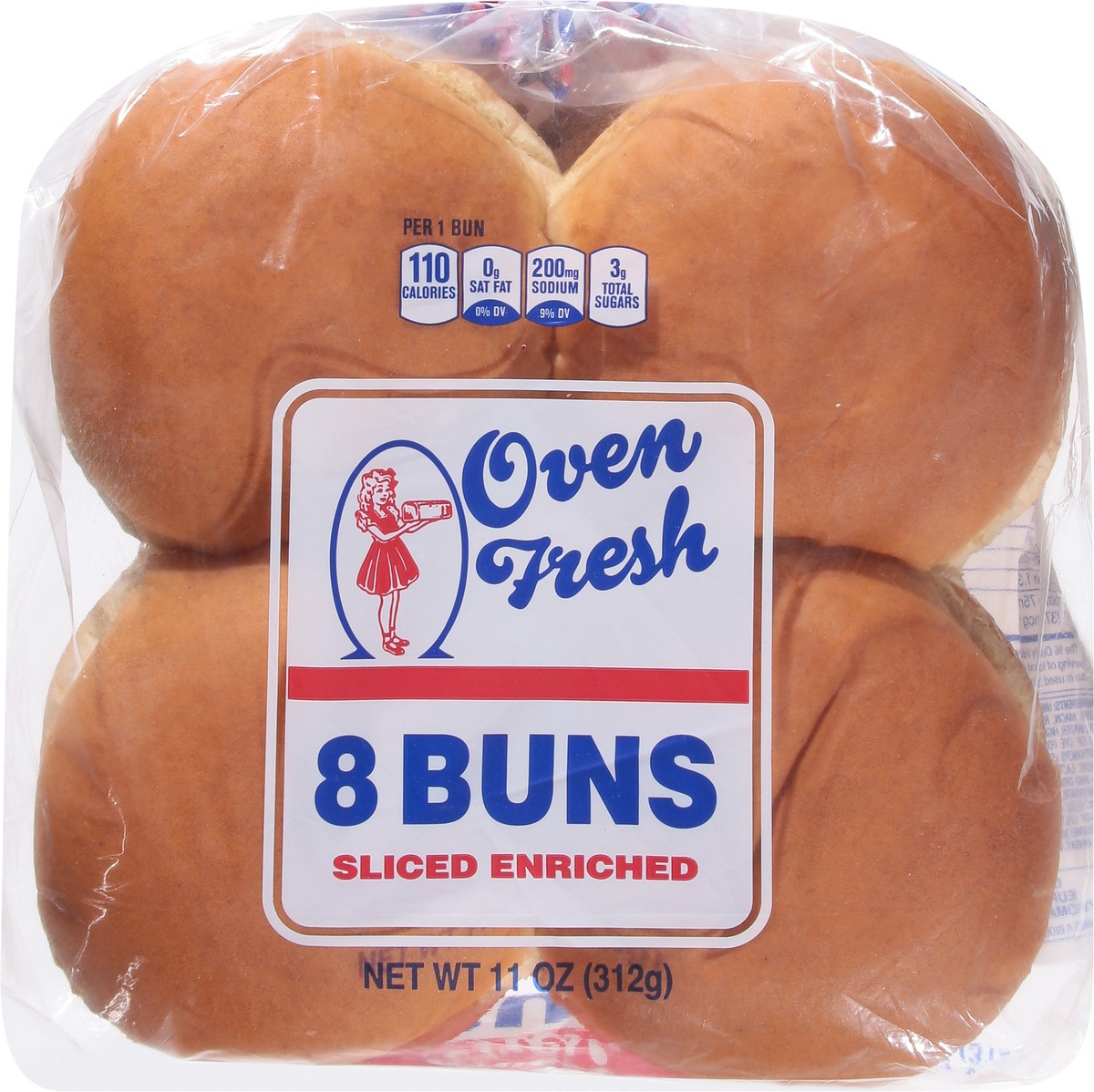 slide 9 of 9, Oven Fresh Sliced Enriched Buns 8 ea, 8 ct