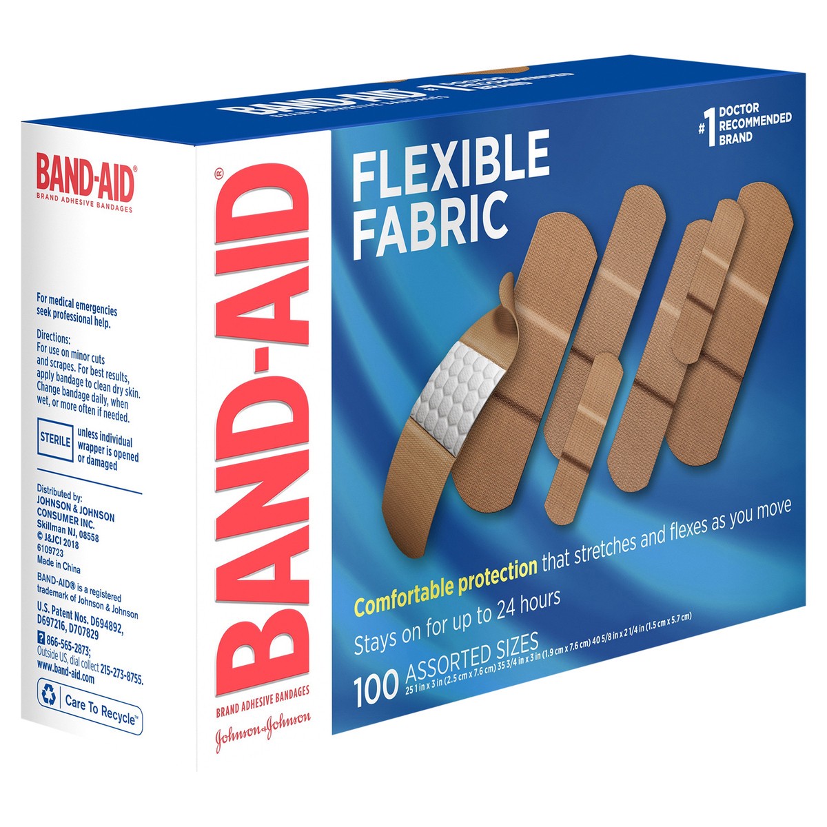 slide 5 of 7, BAND-AID Brand FlexibleFabric Adhesive Bandages, Assorted, 100 ct, 100 ct