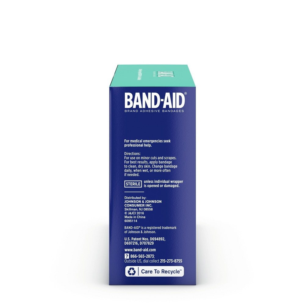 slide 2 of 8, BAND-AID Flexible Fabric Adhesive Bandages, Comfortable Sterile Protection & Wound Care for Minor Cuts & Burns, Quilt-Aid Technology to Cushion Painful Wounds, Assorted Sizes, 100 ct