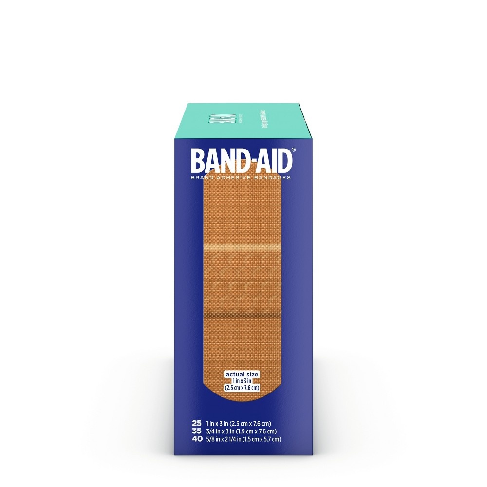 slide 7 of 8, BAND-AID Flexible Fabric Adhesive Bandages, Comfortable Sterile Protection & Wound Care for Minor Cuts & Burns, Quilt-Aid Technology to Cushion Painful Wounds, Assorted Sizes, 100 ct