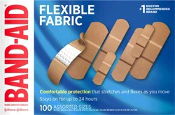 BAND-AID Brand FlexibleFabric Adhesive Bandages, Assorted, 100 ct