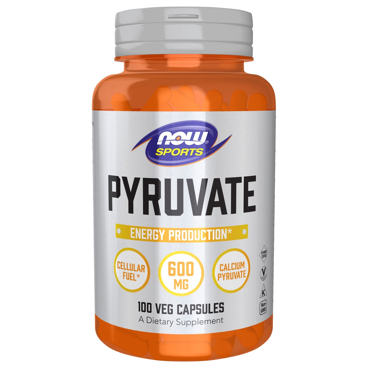 slide 1 of 5, NOW Sports Pyruvate - 100 Veg Capsules, 100 ct